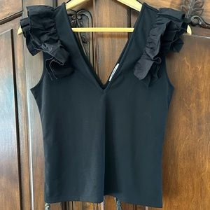 Zara Trafaluc Ruffle Sleeve Tank Top